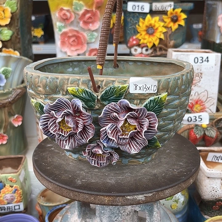 紫砂花盆粗陶材质多肉花盆