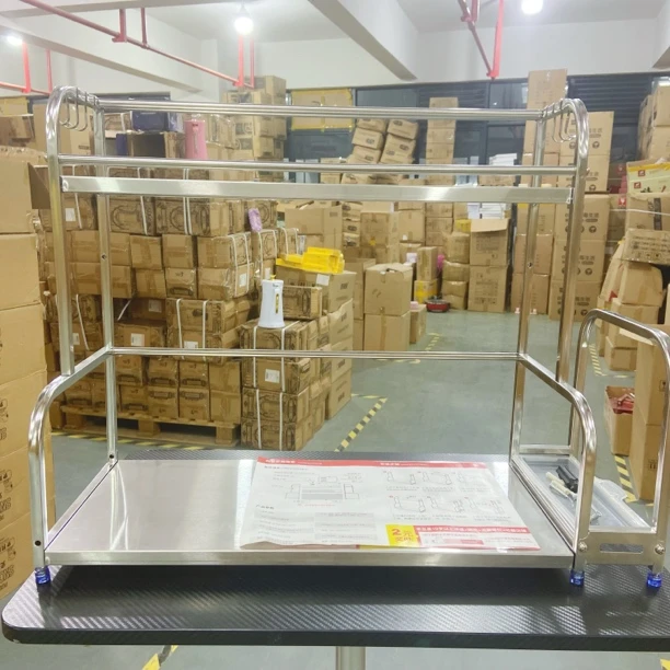 厨房置物架二层不锈钢调味架