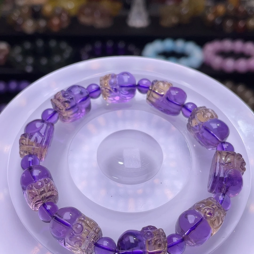 手链水晶未镶嵌紫黄晶貔貅手链