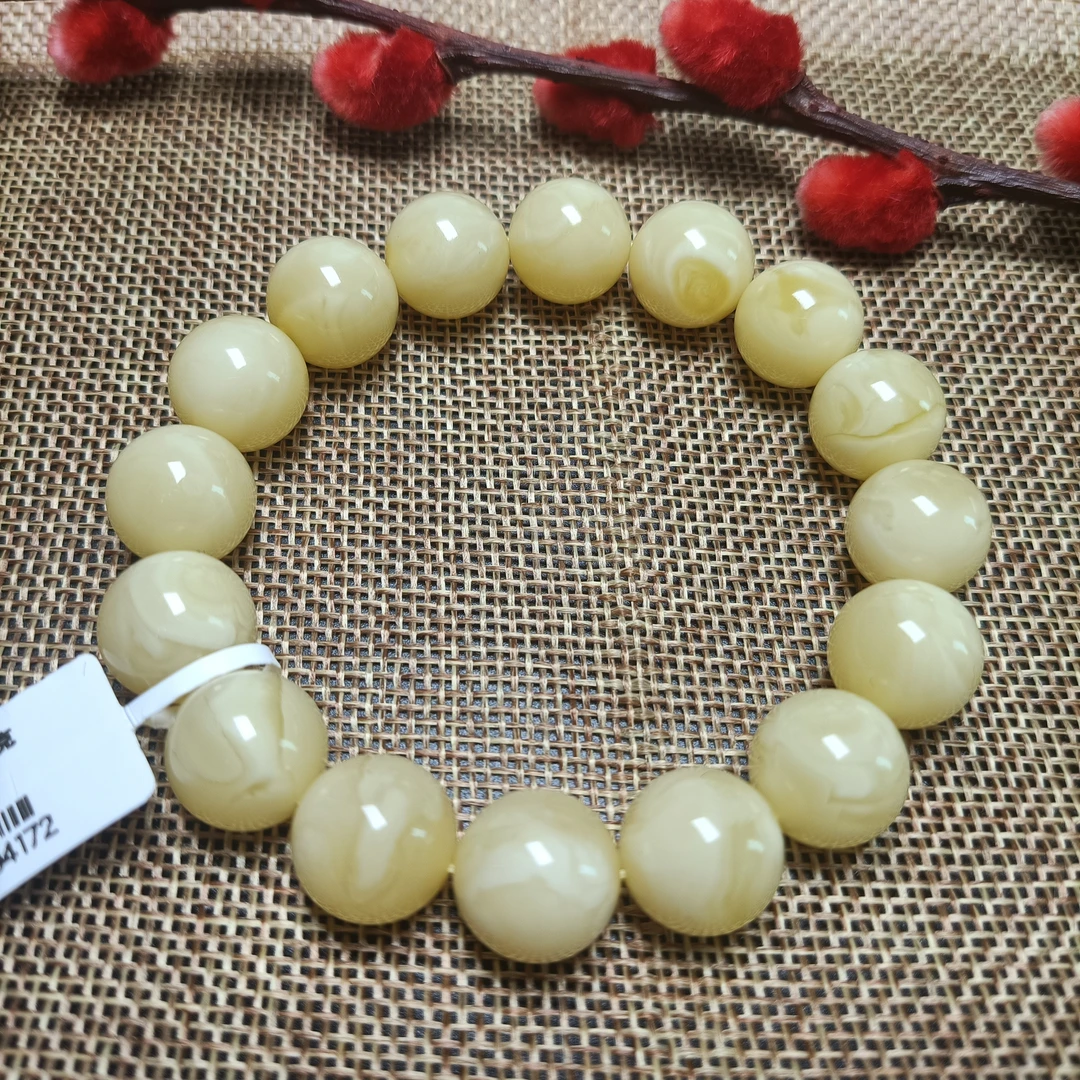 天然蜜蜡圆珠手串~俄料蜜蜡浓蜡满蜡品质~13+规格尺寸~4172