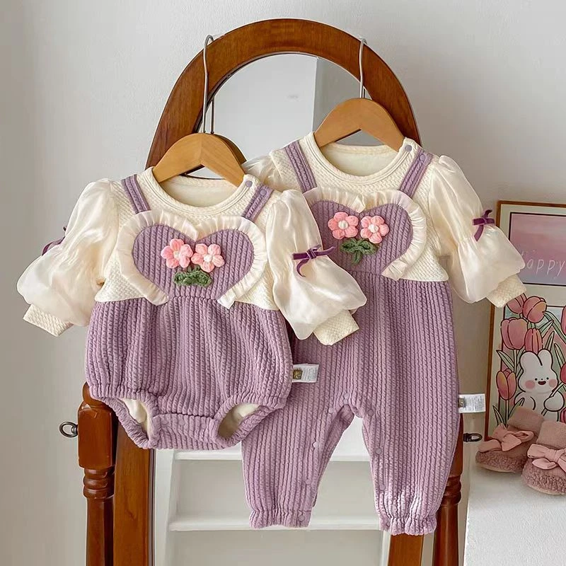 婴儿衣服女宝宝春装连体衣公主风周岁礼服哈衣婴幼儿外出服春秋季