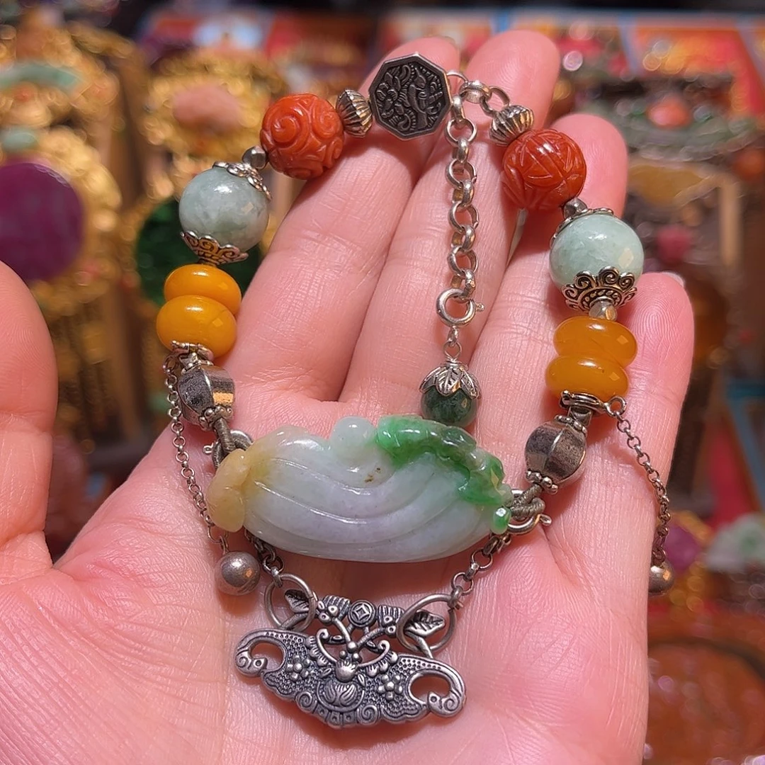 翡翠未镶嵌手链福利款翡翠多宝手链