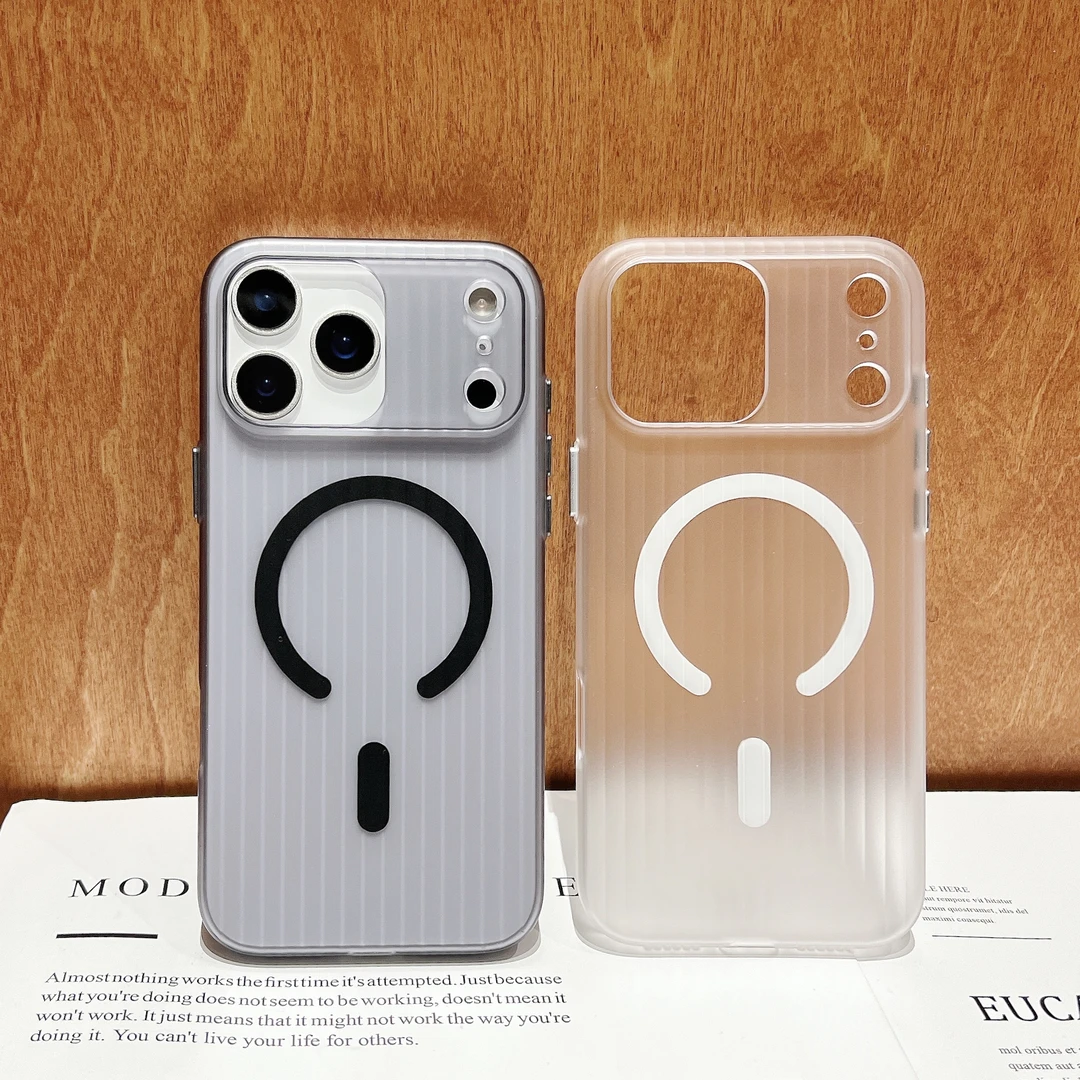 磁吸magsafe适用苹果17promax手机壳iphone16/15超薄14瓦楞pc硬壳