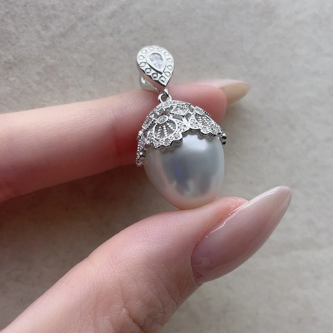 海水珍珠吊坠108银S925镶嵌