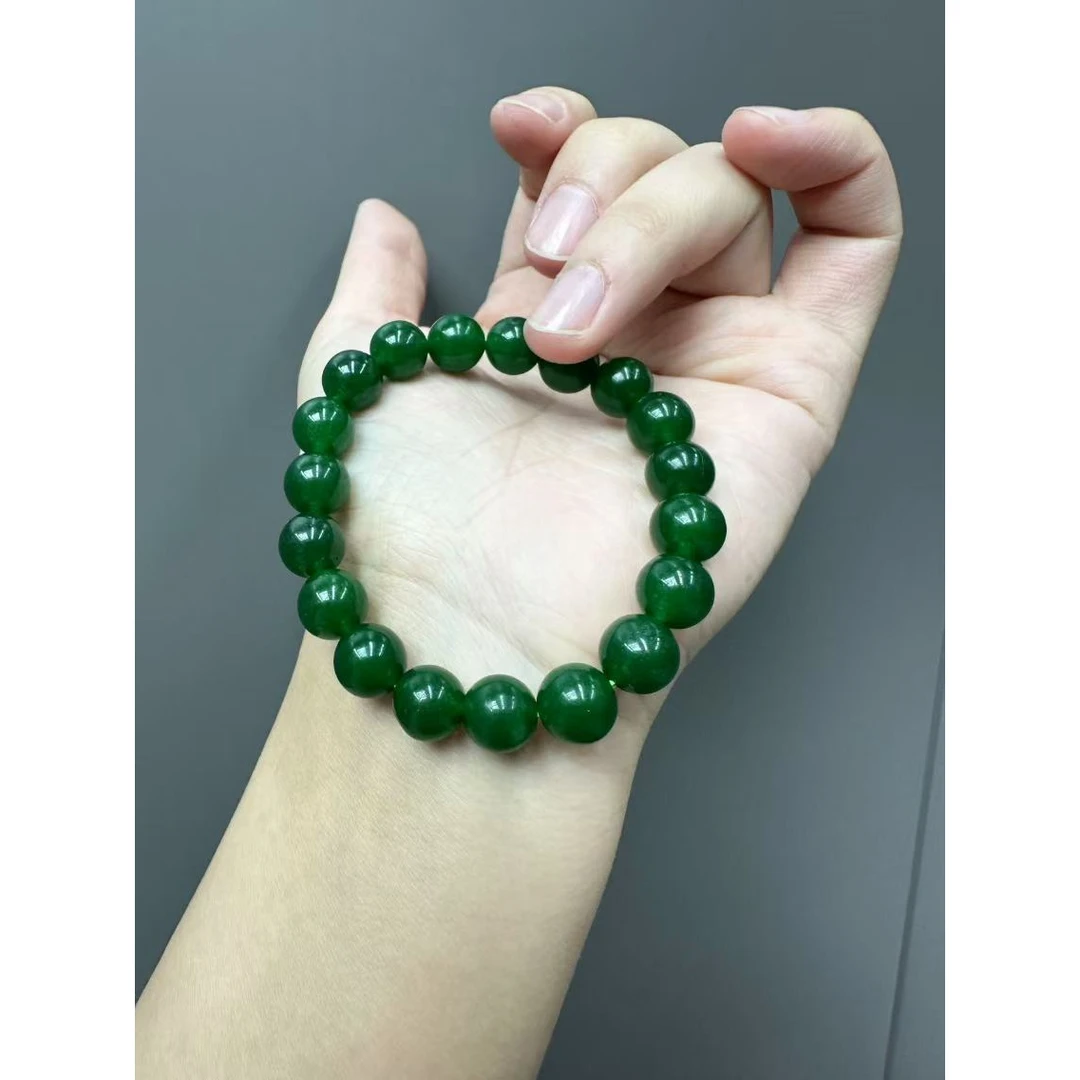 翡翠辣绿手链手串10mm