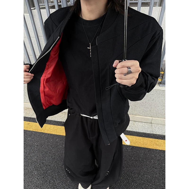 QINGKA 重磅1000g男款解构裁剪倒三角设计做旧水洗棉痞帅硬汉外套