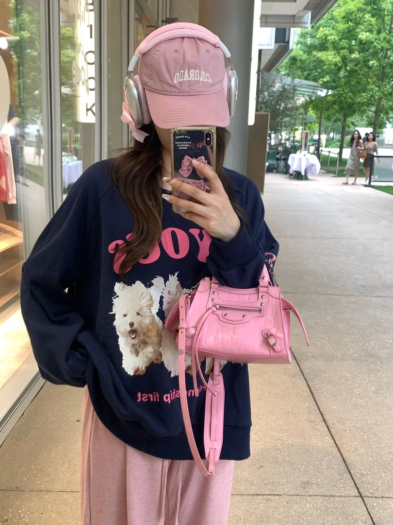 唐不灵微胖《马尔济斯卫衣》休闲慵懒宽松风小狗卫衣