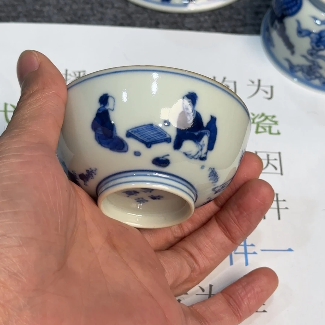 瓷杯子当代仿古精品全手工