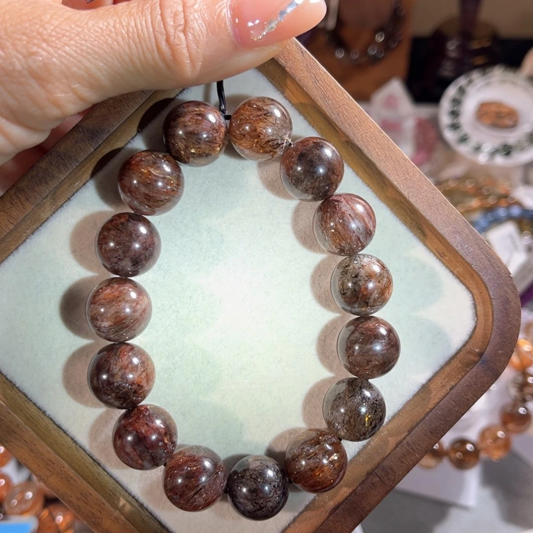 水晶未镶嵌手链黑金超七14m