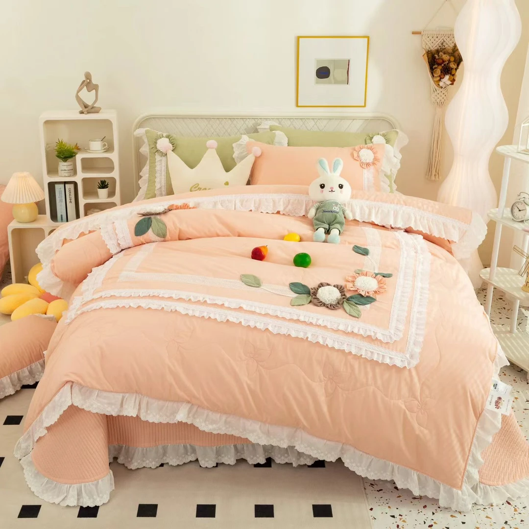 公主风冬季加厚绒床盖四件套保暖法式床品