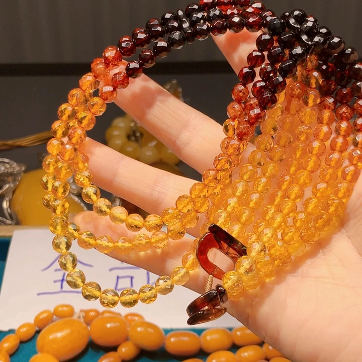 琥珀颈饰未镶嵌波兰设计款琥珀蜜蜡