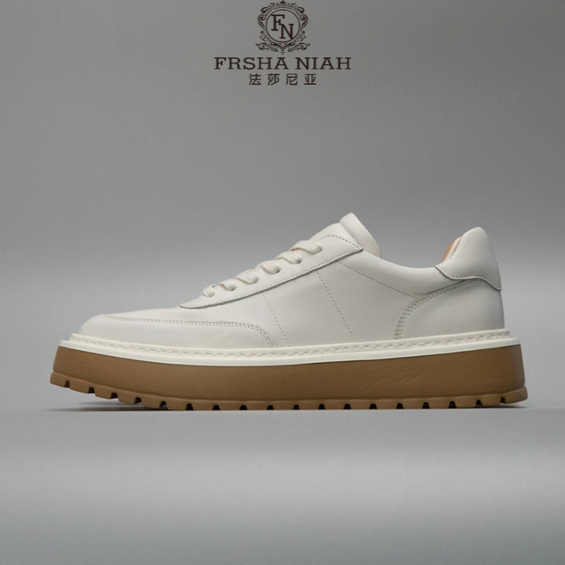 法莎尼亚高级感厚底低帮真皮时尚舒适百搭潮流休闲真皮皮鞋