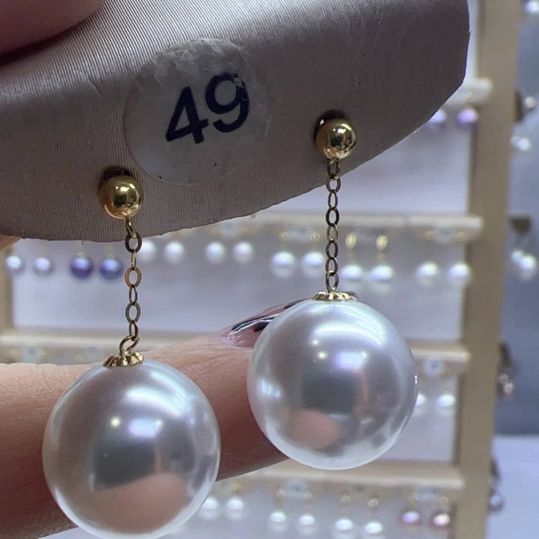 淡水珍珠耳饰18K金镶嵌