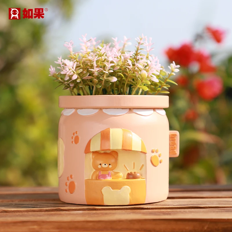 ROOGO/如果可爱精致小动物造型多肉花盆桌面花盆花园种植小盆栽