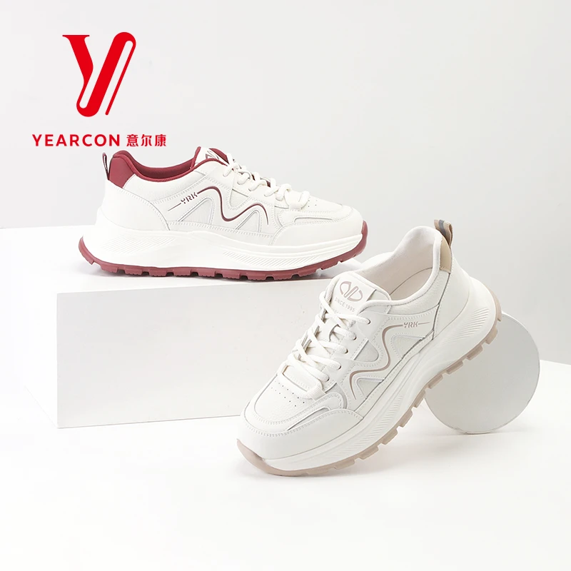 意尔康2025新款女鞋百搭厚底老爹鞋休闲运动跑鞋软底踩屎感08510Y
