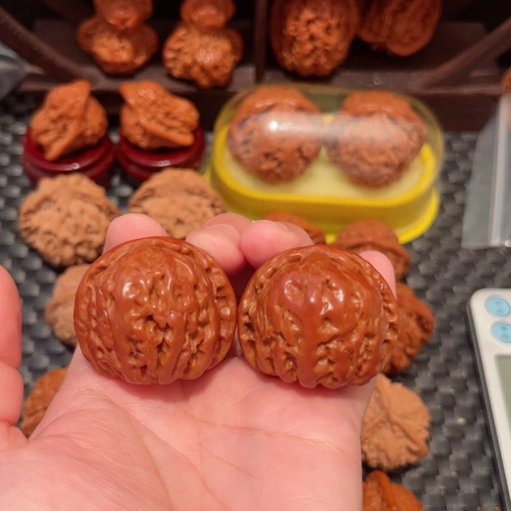 文玩核桃把件燃**3球白