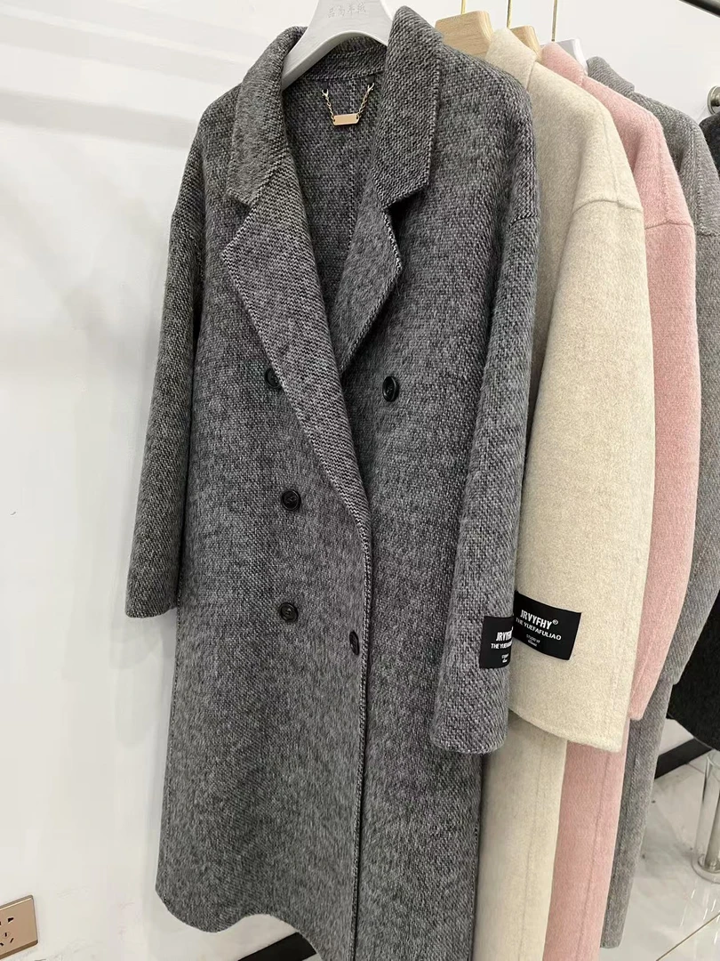 2024新款双面呢大衣女韩版气质百搭小个子中长款秋冬爆款毛呢外套
