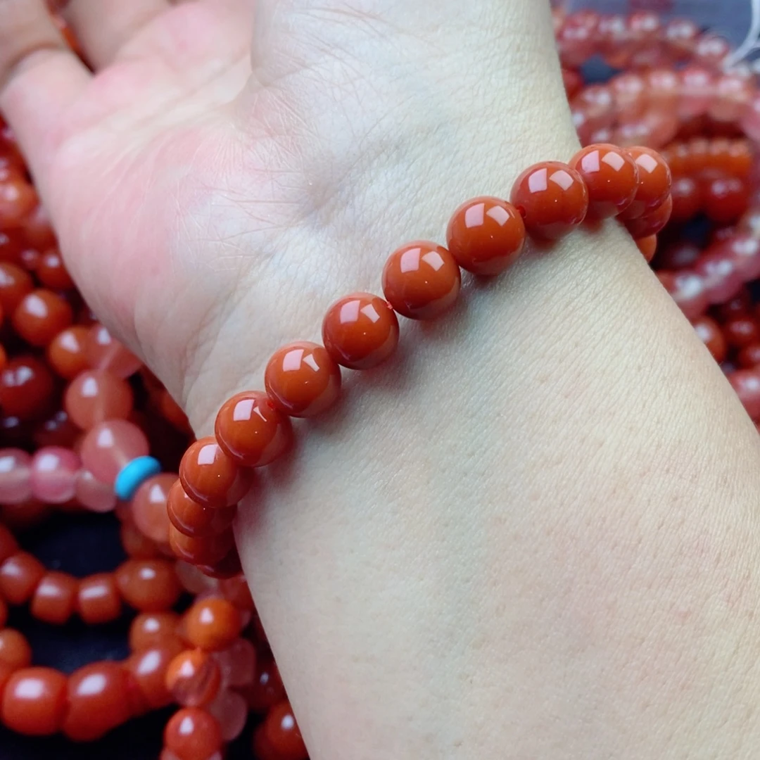 南红玛瑙未镶嵌手链卡8.0