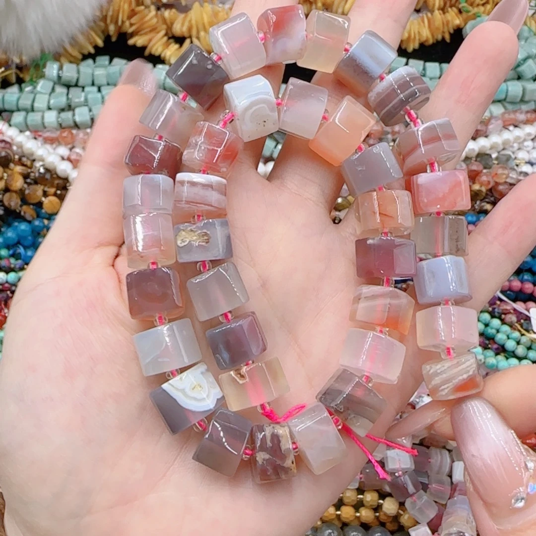 玛瑙/玉髓未镶嵌珠宝半成品波斯湾玛瑙方糖一条10-12