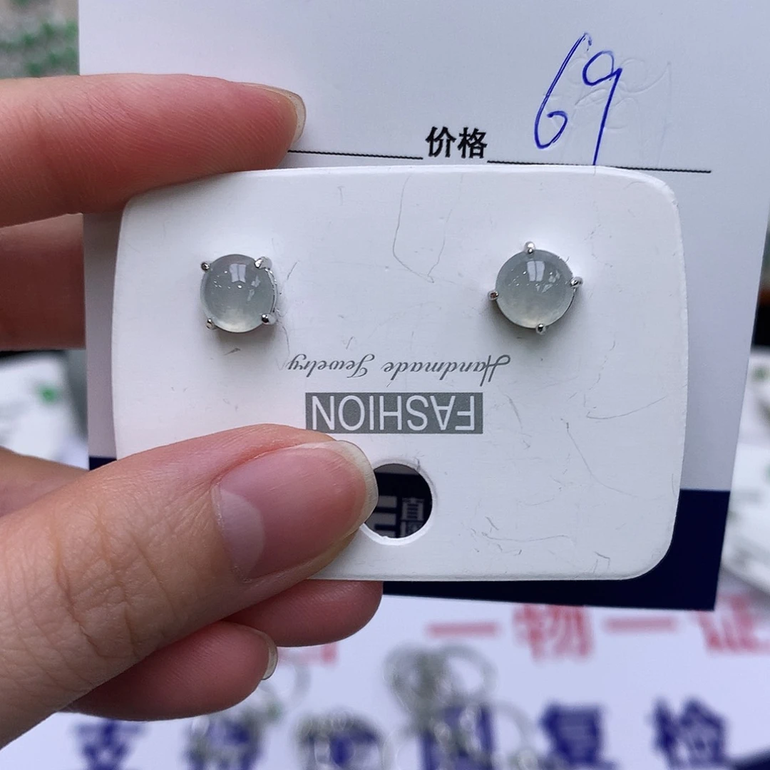 翡翠戒指银S925镶嵌097