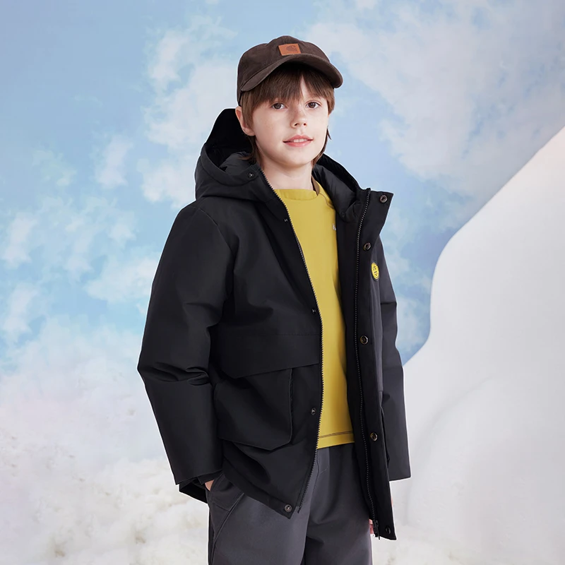 2024冬新款短款儿童羽绒服加厚户外防风保暖连帽男女童外套