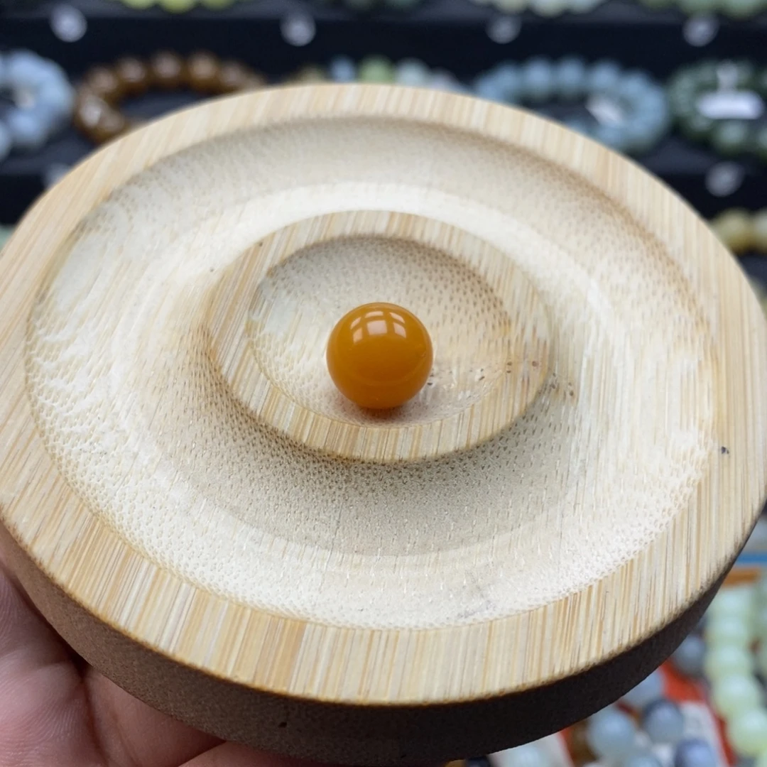 未镶嵌石英质玉（黄龙玉）手串Q卡12缅黄