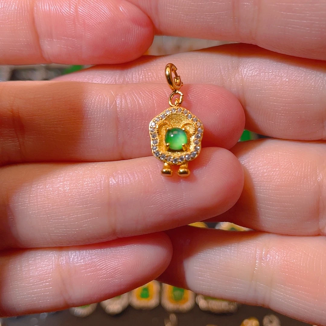 翡翠银S925镶嵌吊坠(不含链)