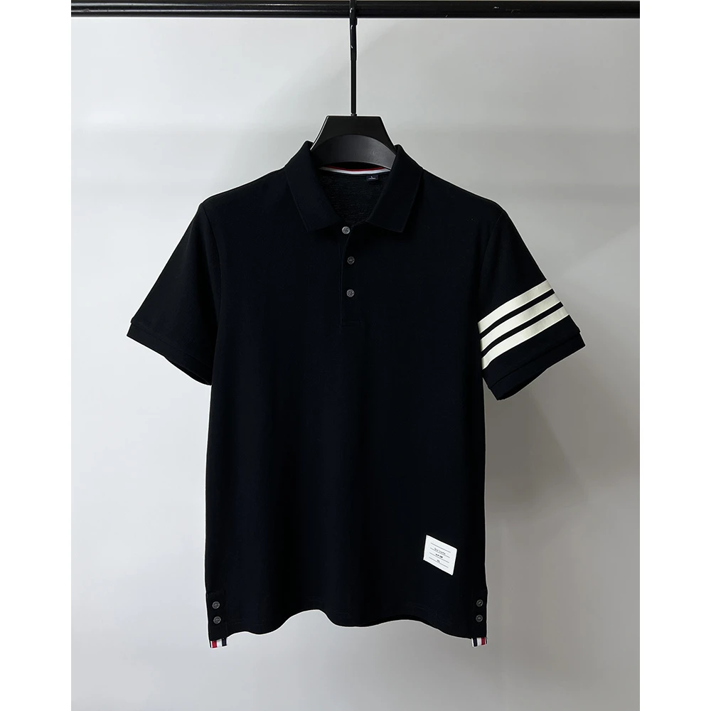 2025新款高端条纹保罗polo衫短袖t恤男夏季纯棉时尚半袖男装衣服