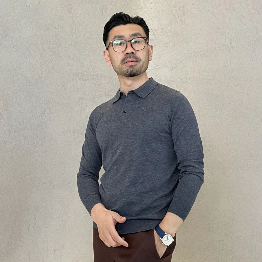 【两件组合装】【POLO领】含羊毛可机洗休闲百搭针织保暖黑色打底衫男