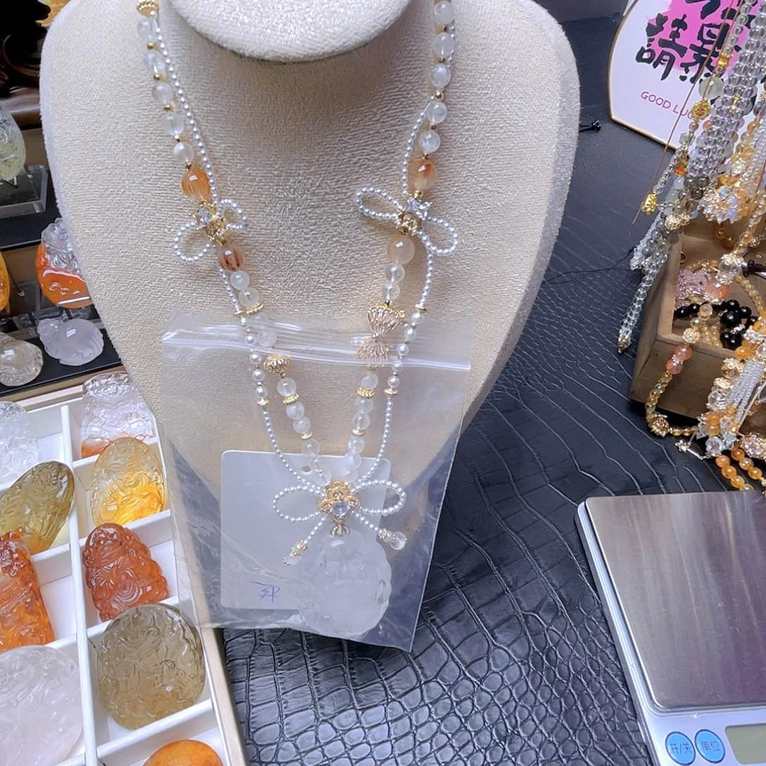 昔****未镶嵌颈饰水晶吊坠项链腰链