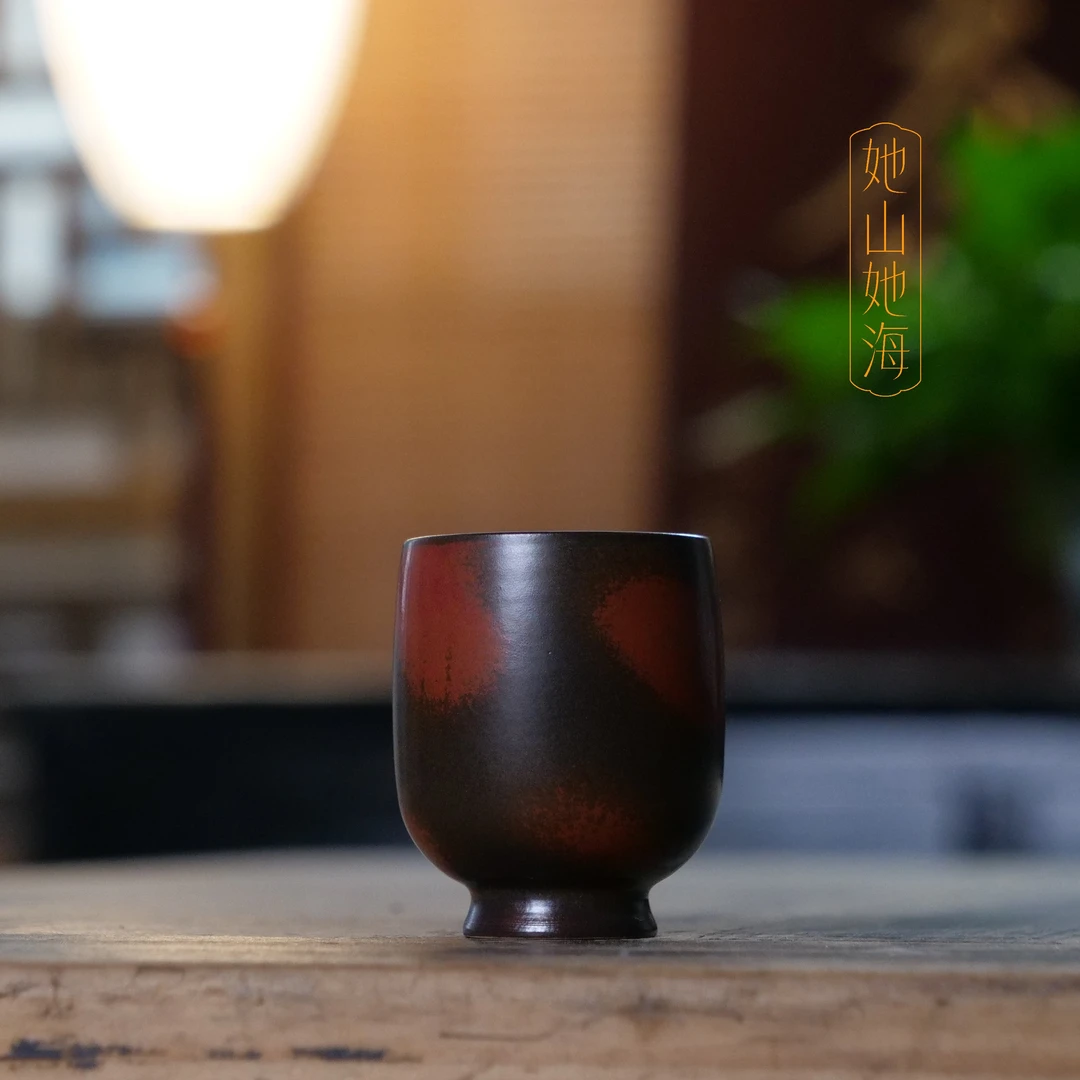 她山她海【宫闻香杯】高温桃子窑变釉主人杯品茗杯