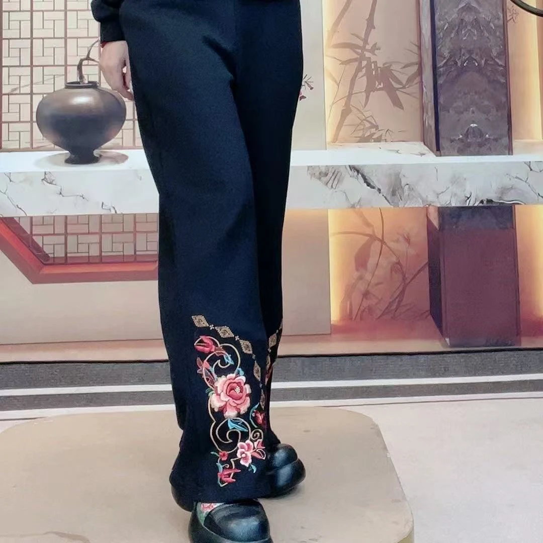 民族风秋季新款刺绣休闲裤6171