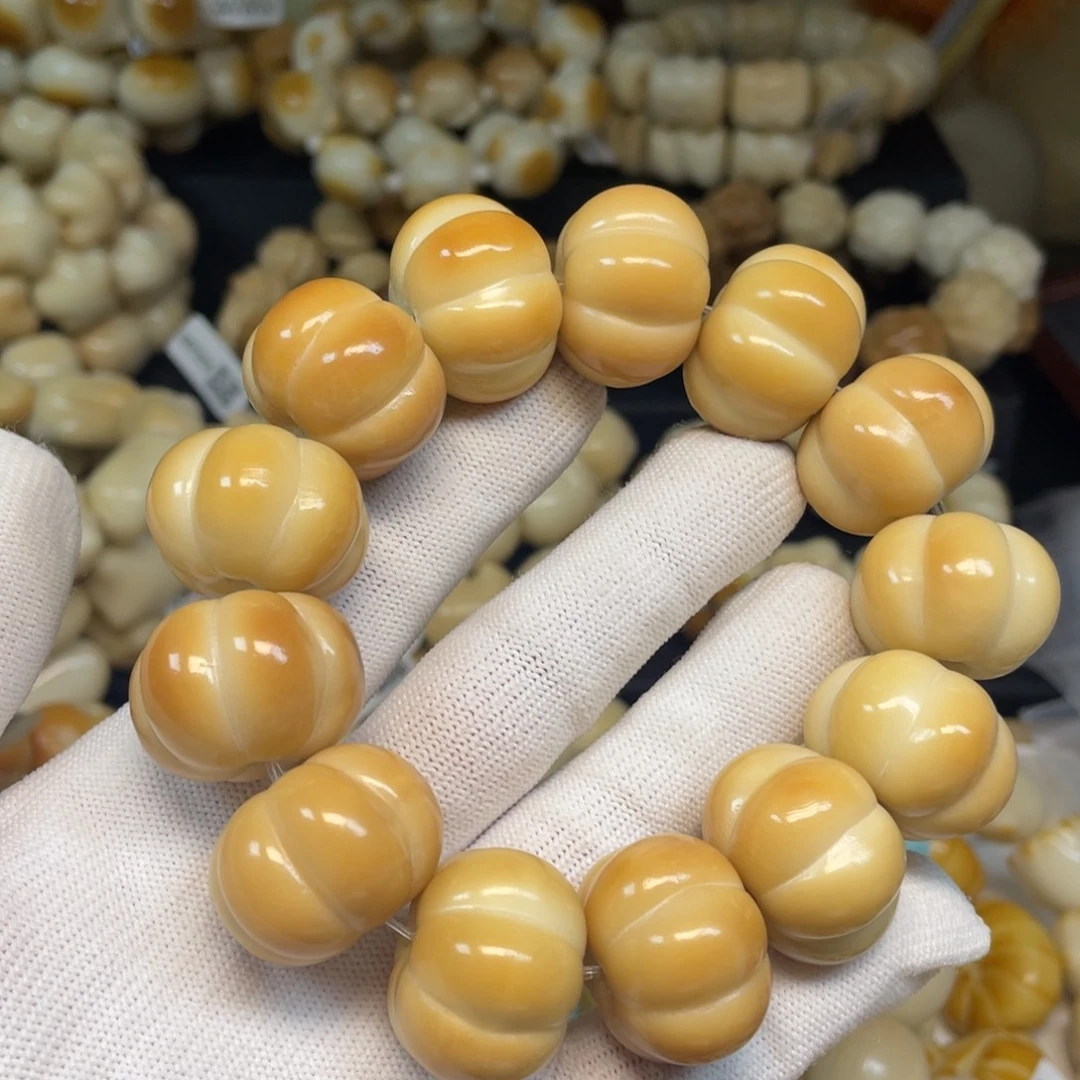 菩提根/象牙果手串139南瓜珠微瑕