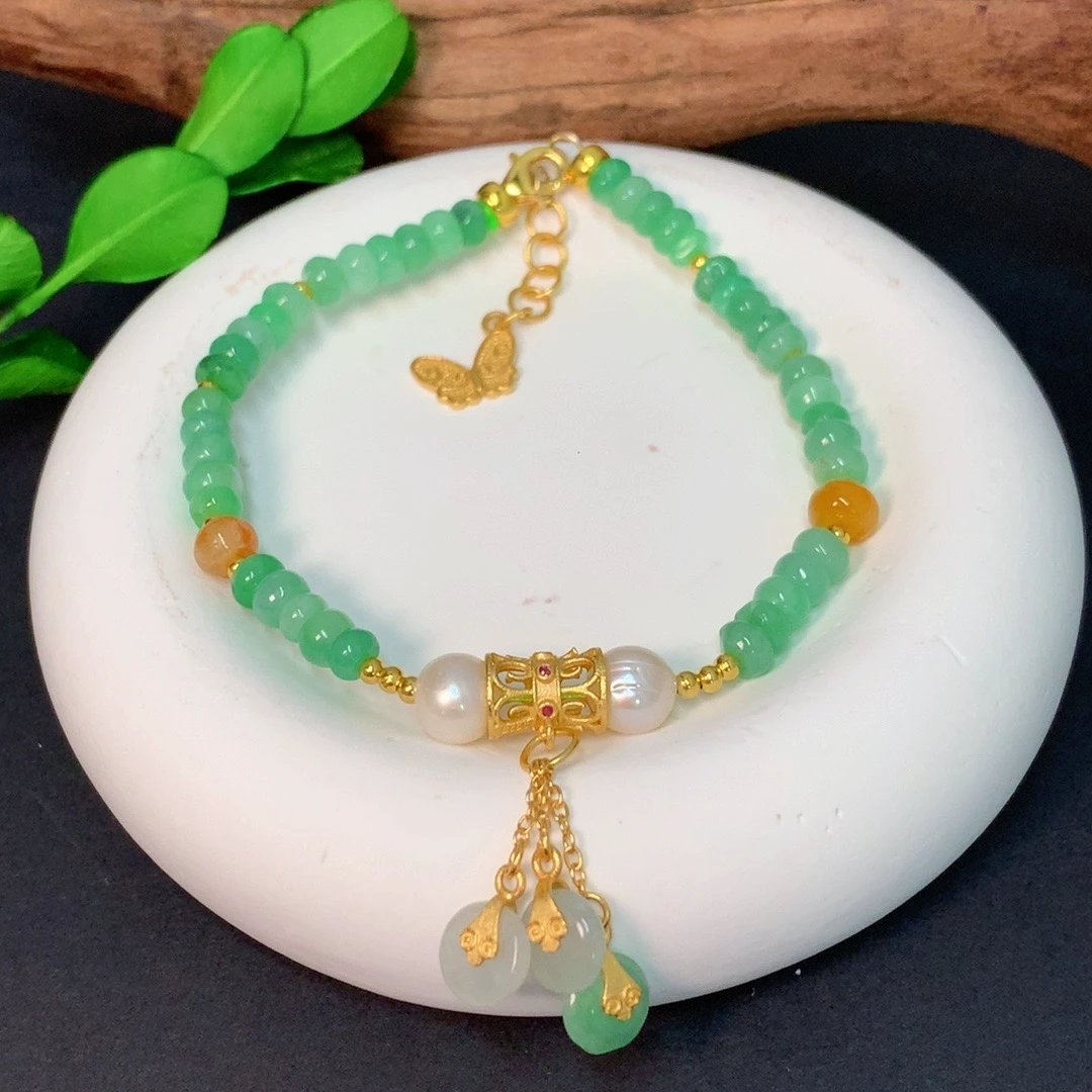 【陌玉精选】天然缅料A货翡翠精致算盘珠手串/一件 多样性