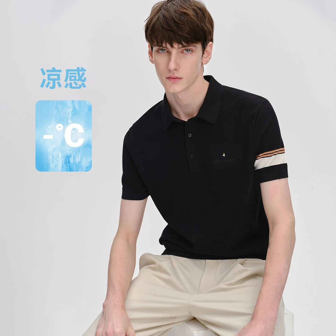 [凉感透气]navigare意大利小帆船夏季短袖POLO衫男款休闲通勤T恤