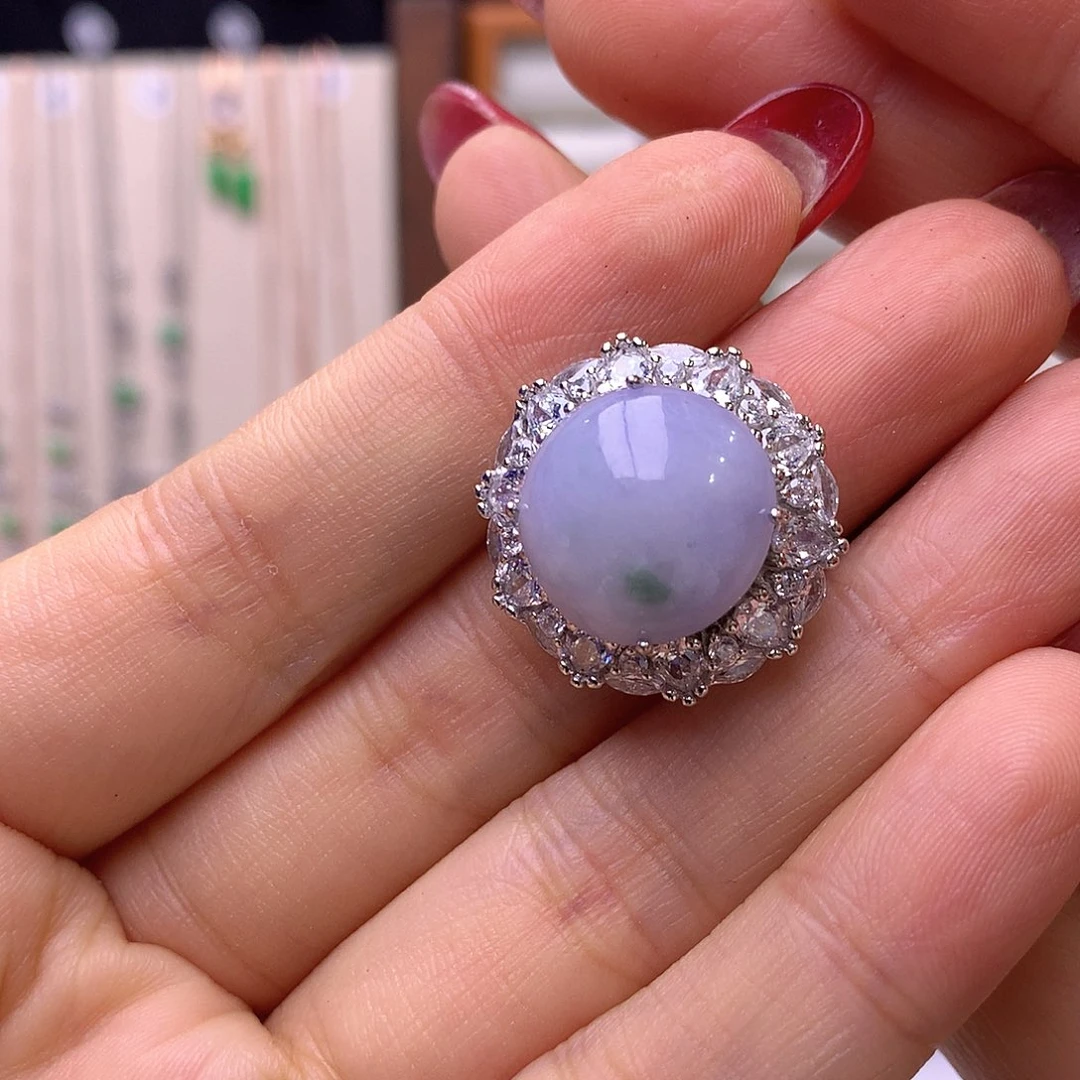 翡翠银S925镶嵌戒指