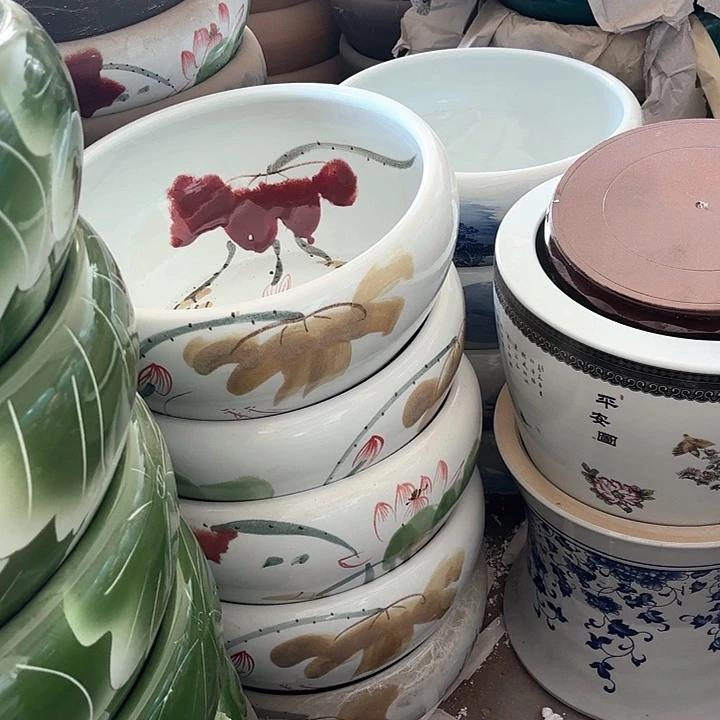 瓷片景德镇陶瓷41*17窑变荷花