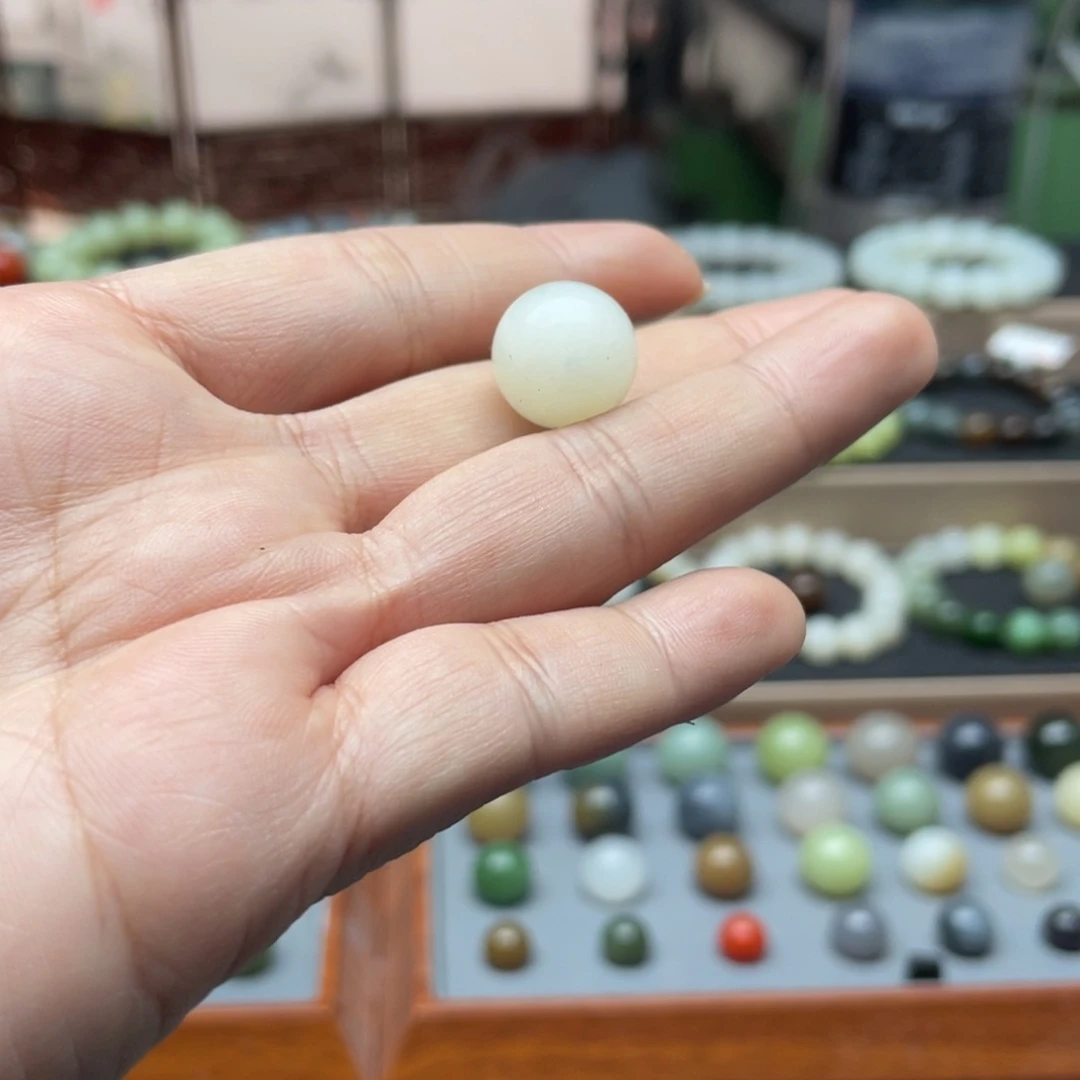 和田玉单珠14未镶嵌