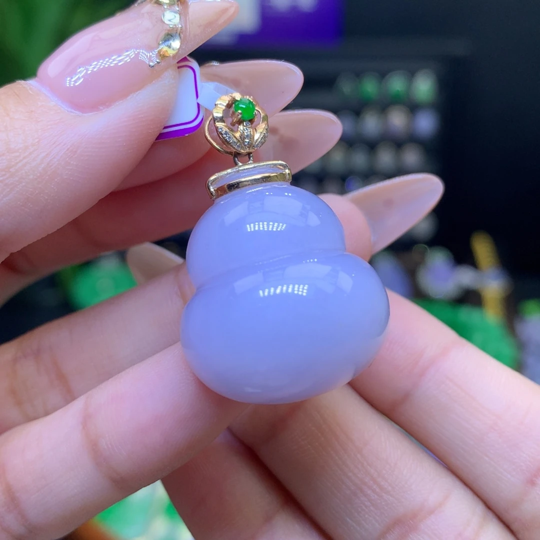 翡翠颈饰18K金镶嵌天然