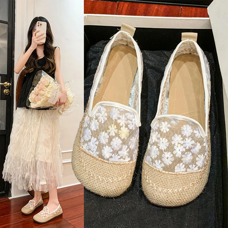 渔夫鞋女2025新款夏季女鞋子网面透气网鞋百搭爆款休闲玛丽珍单鞋