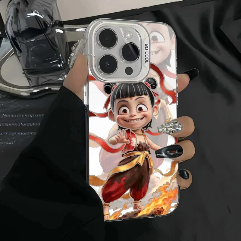 新款重影哪吒彩银适用苹果16华为荣耀小米15/OPPO/VIVO手机壳防摔