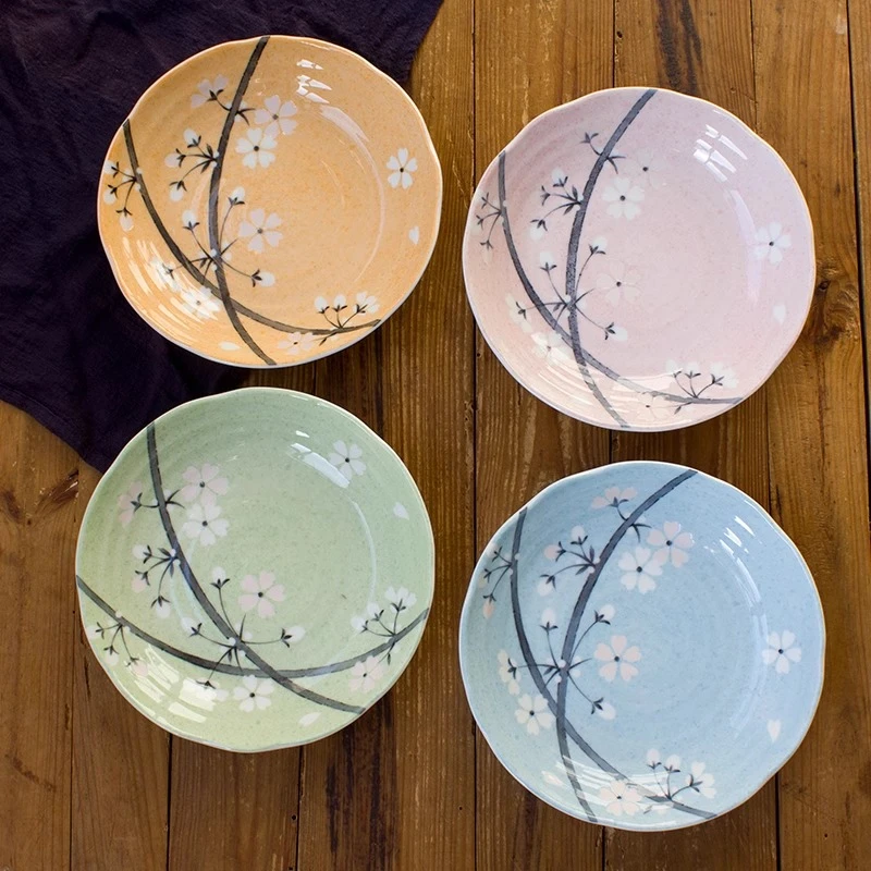 G&W 美浓烧日本进口淡墨櫻系列陶瓷餐具饭碗面碗深盘盘子大盘