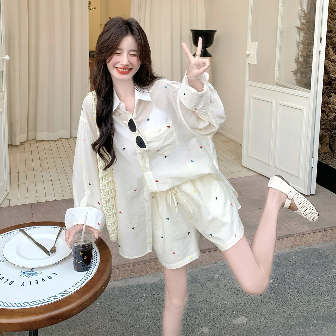 新款数据款现货125A69轻薄刺绣防晒套装P145控208