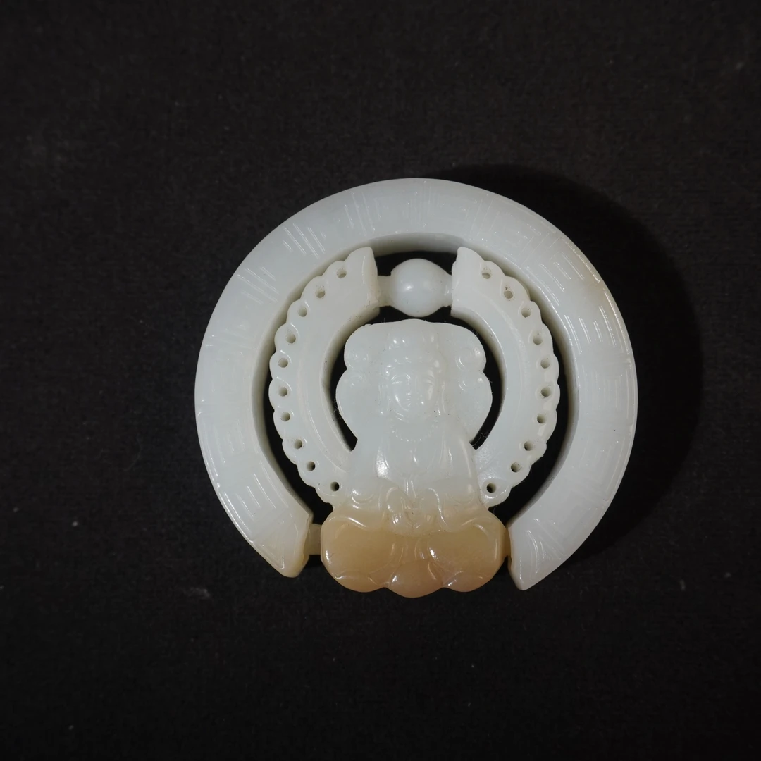 7NK152   清  和田玉提携环