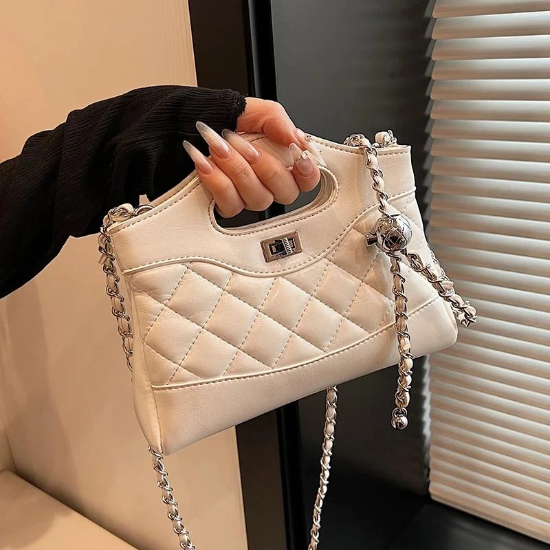 菱格链条小包包女2024新款夏天百搭单肩斜挎包时尚爆款超火手提包