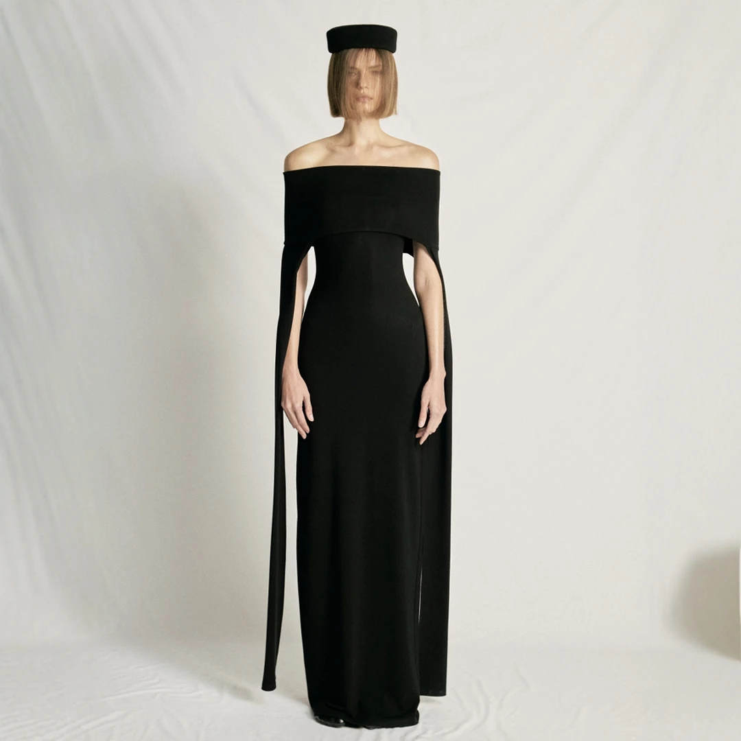 【辣目洋子同款】DUE E CHEN 原创设计一字肩两件套连衣裙女修身