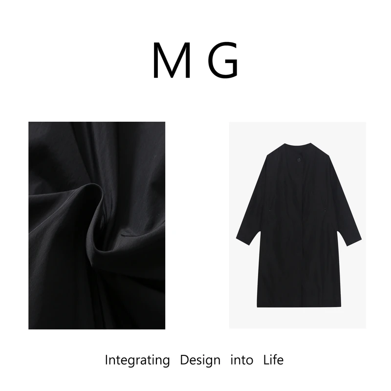 MG.毛毛【经典山本风衣】定制廓形长款无领风衣外套女MJ-B103