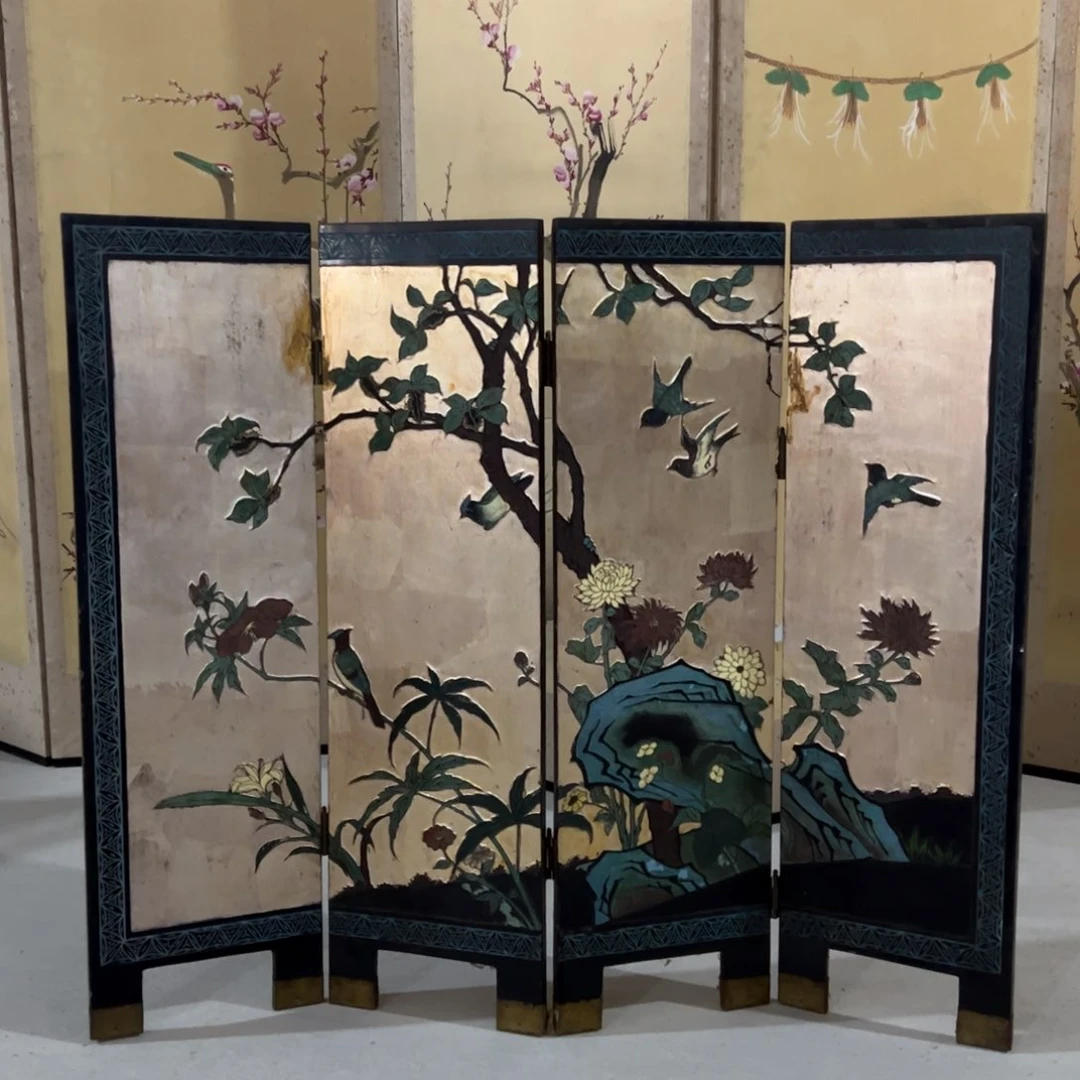 绘画屏风框画茶空间设计