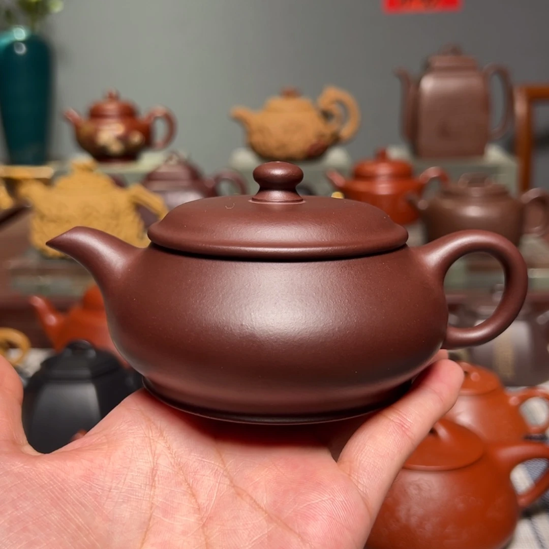 茶壶紫砂明炉壶150cc老紫泥