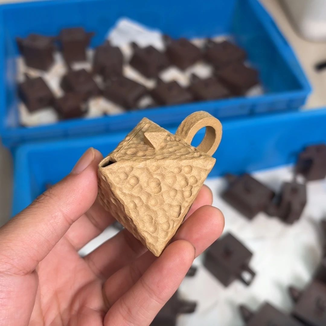 一***晴茶壶紫砂全手工段泥35cc八方玲珑